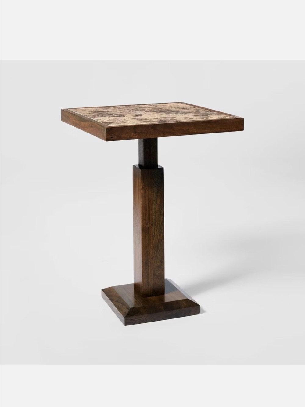 Studio McGee Marble and Wood Drink Table Brown - Threshold Brown FULLY ASSEMBLED